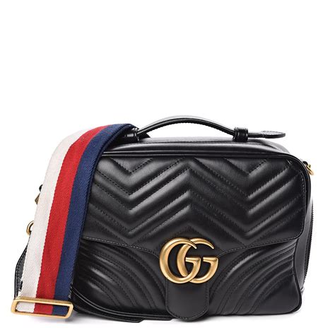 gucci calfskin matelasse small gg marmont top handle bag black|GG Marmont leather backpack.